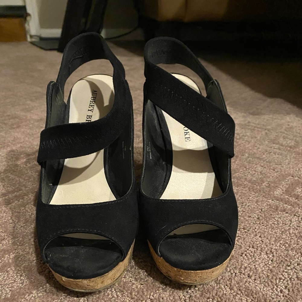 Women’s wedge open toe sling back shoes sz 7